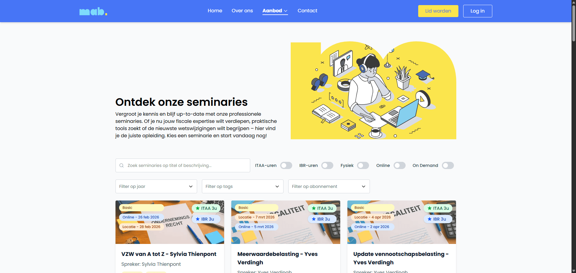 MAB Platform - Seminaries overzicht