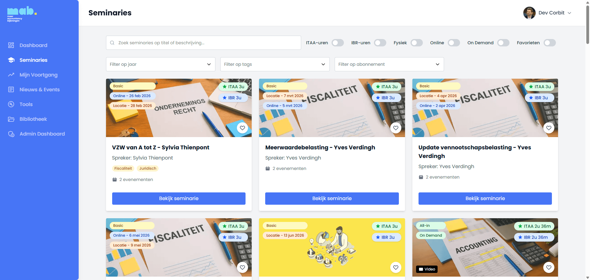 MAB Platform - Seminaries