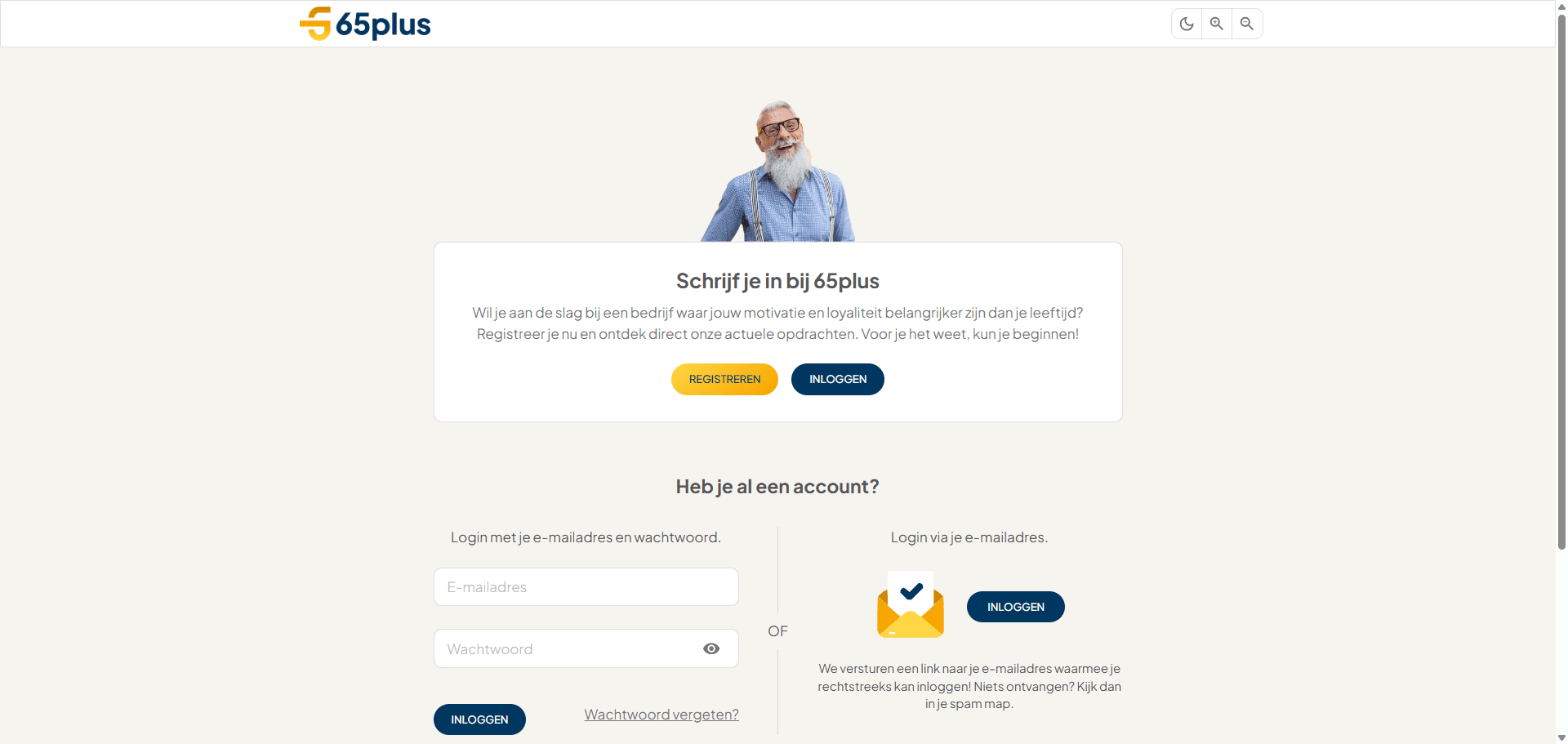 Mijn 65plus - Loginpagina