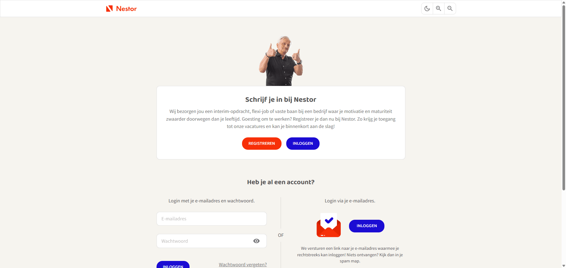 Mijn Nestor - Loginpagina